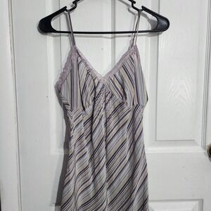 Vintage Silk Striped Lace Cami